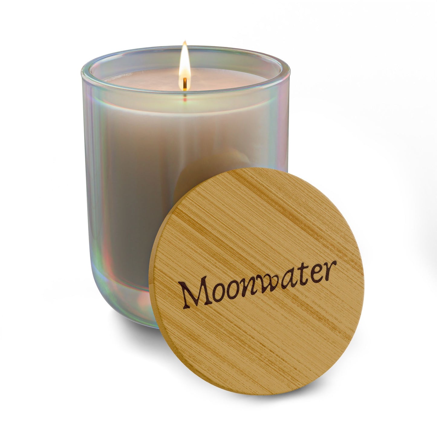 Moonwater Soy Candle | 14 oz Engraved Bamboo Lid Candle | Ethereal Witchy Home Fragrance