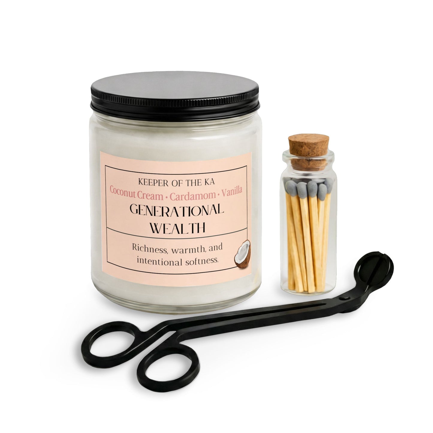 GENERATIONAL WEALTH | Warm Coconut & Cardamom Self-Care Candle Kit
