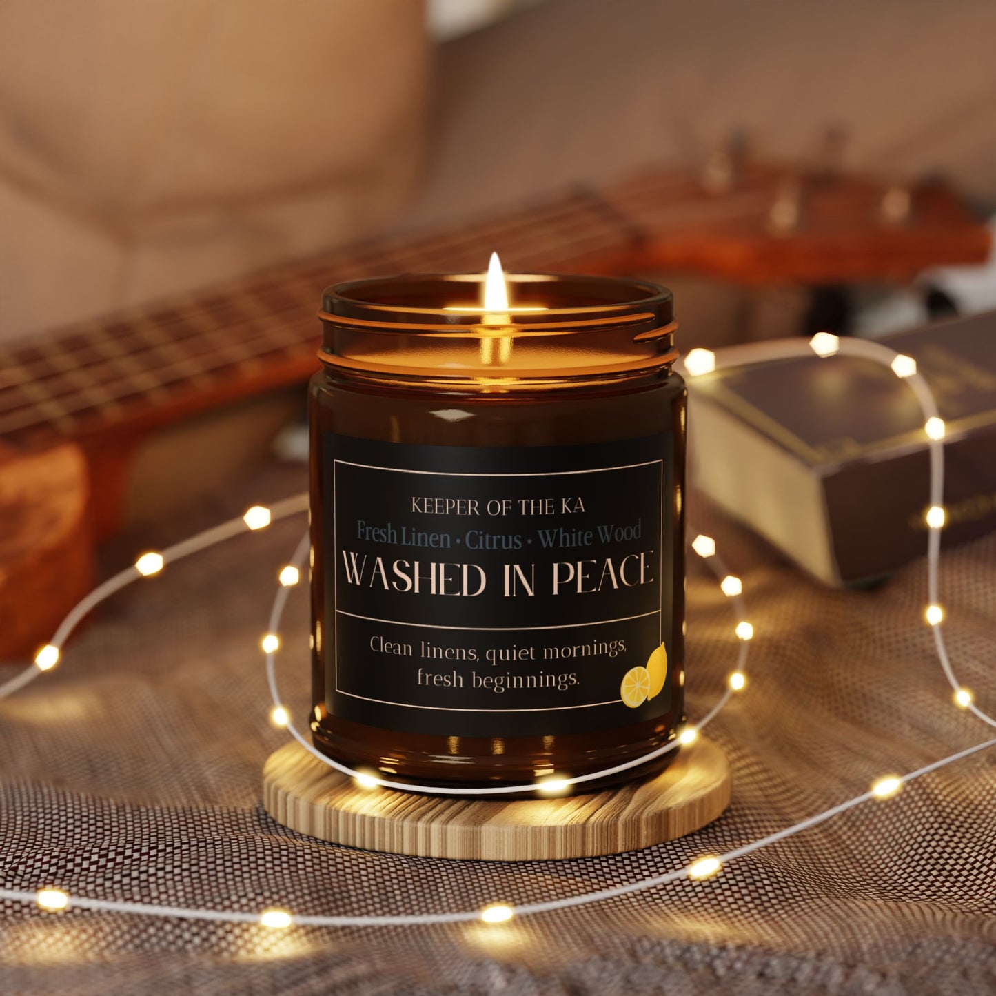 WASHED IN PEACE | Fresh Linen Soy Candle