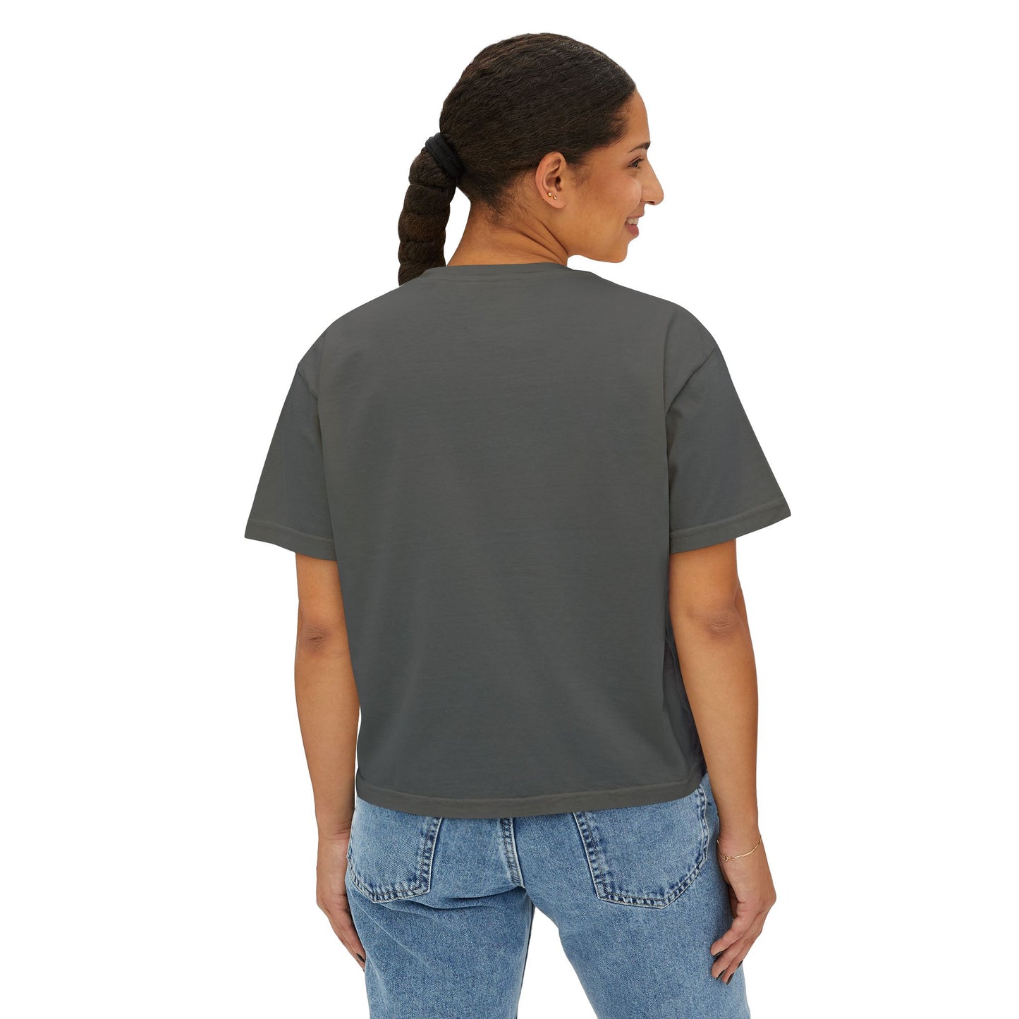 Midnight Margaritas Society Oversized Boxy Tee in Midnight Spell | Vintage Cocktail Club Cropped T-Shirt | Witchy Retro Graphic Tee