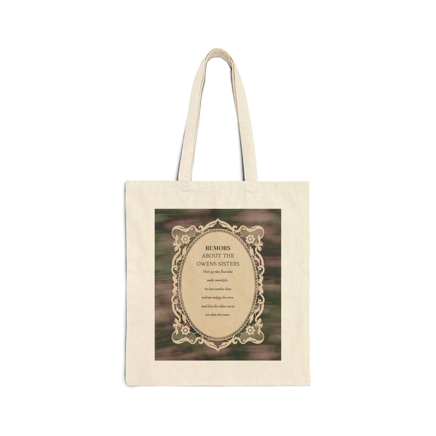 Practical Magic Inspired Owens Sisters Rumors Cotton Canvas Tote Bag in Natural