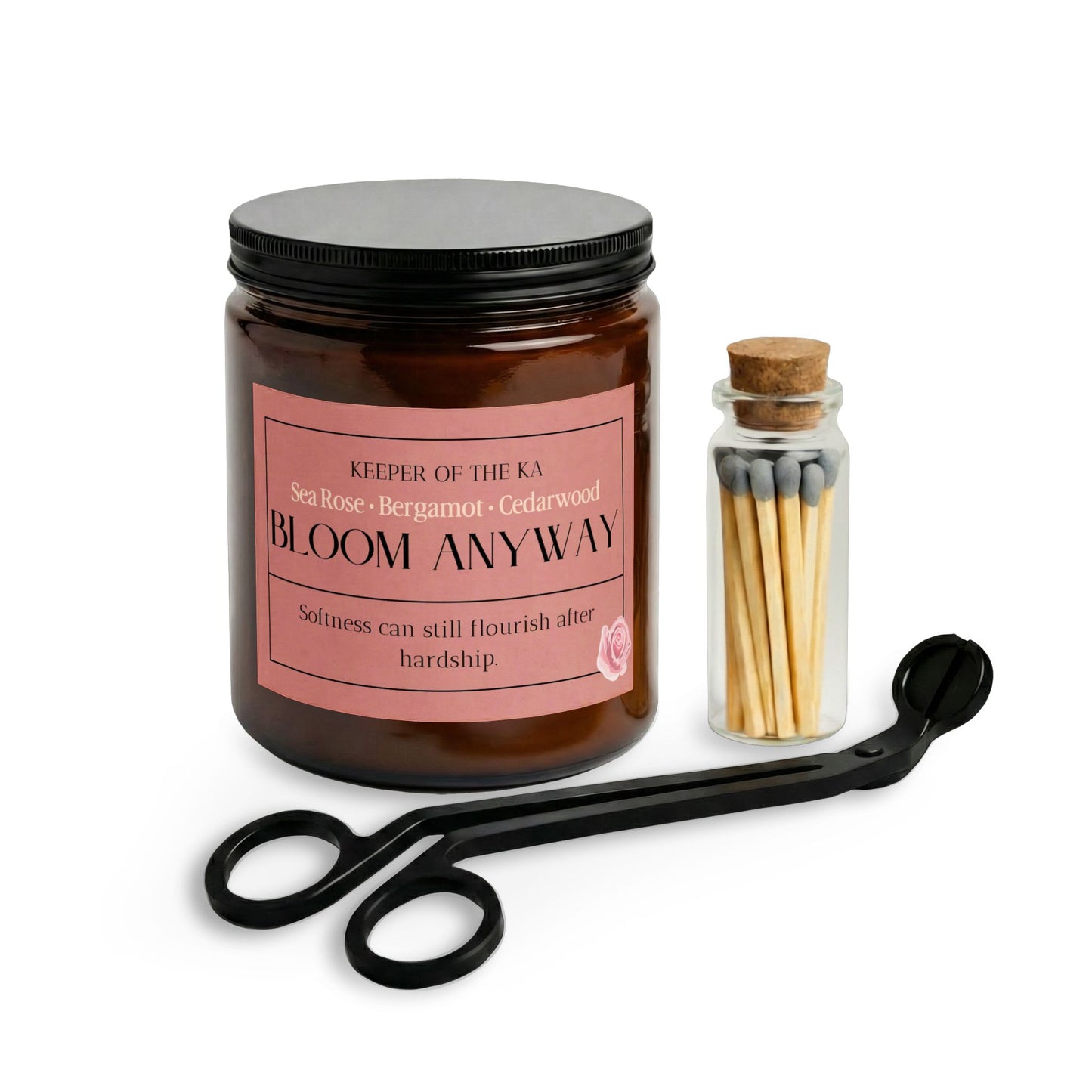 BLOOM ANYWAY | Rose, Bergamot & Cedarwood Luxury Candle Kit