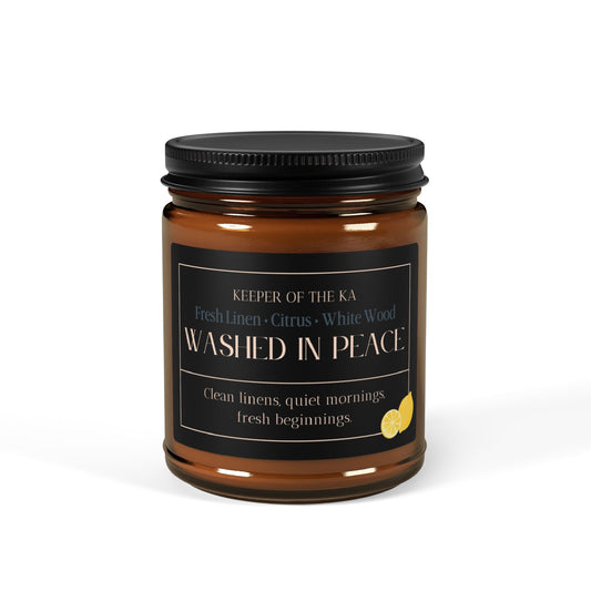 WASHED IN PEACE | Fresh Linen Soy Candle