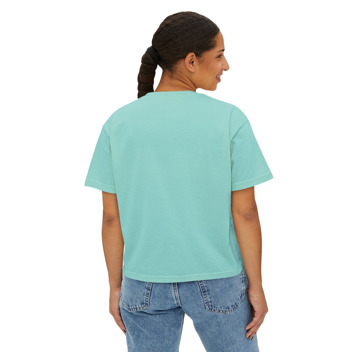 Midnight Margaritas Society Oversized Boxy Tee in Owens Garden | Vintage Cocktail Club Cropped T-Shirt | Witchy Retro Graphic Tee