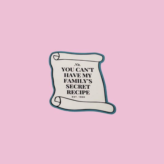 Secret Recipe Sticker